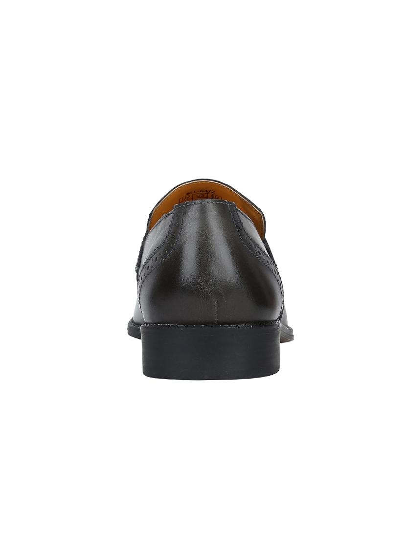 grey Leather formal slip ons - 15613239 - Zoom Image - 4