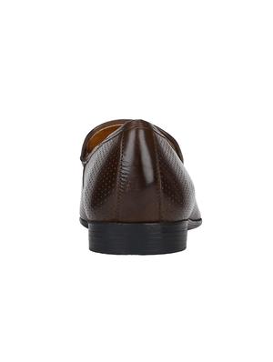brown Leather tassel slip ons - 15613245 - Standard Image - 4