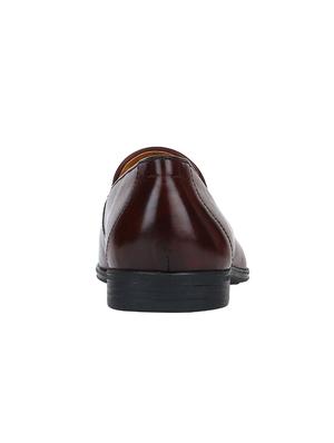 maroon leather tassel slip ons - 15613255 - Standard Image - 4
