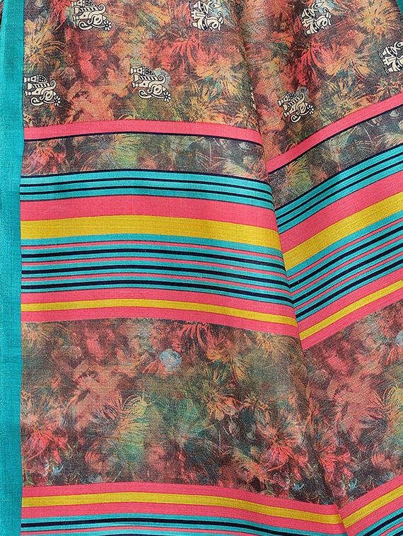 conversational printed mysore silk saree with blouse - 15613313 - Zoom Image - 4
