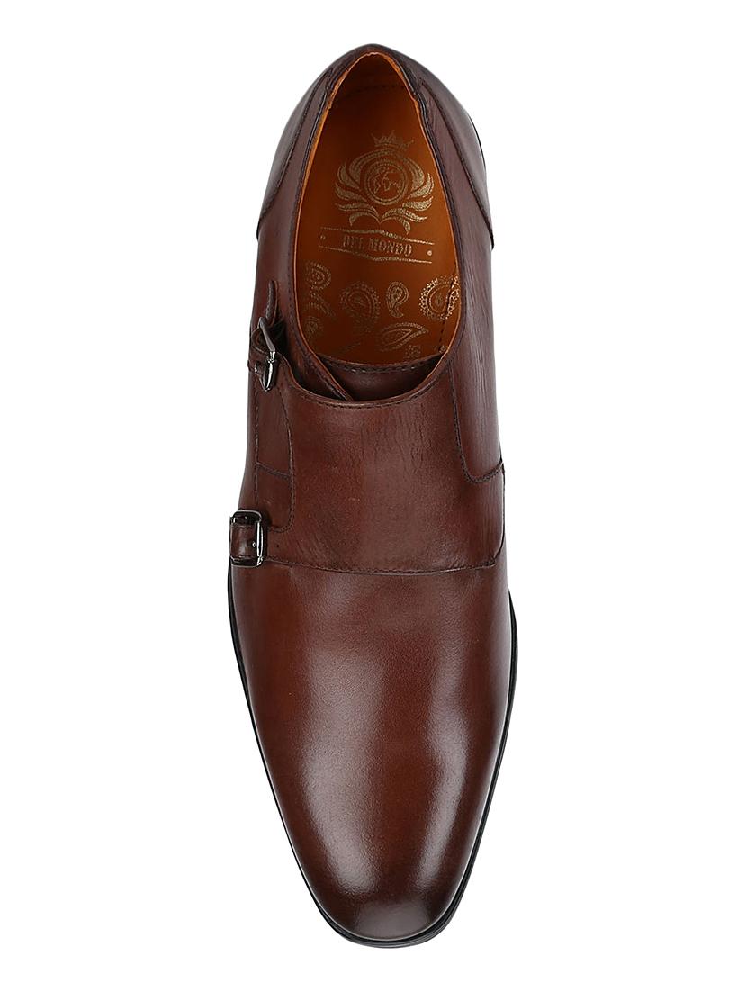 tan Leather slip on monk straps - 15613331 - Zoom Image - 4
