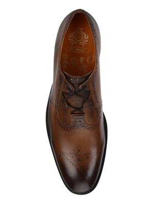 brown Leather lace-up derbys - 15613335 - Standard Image - 4