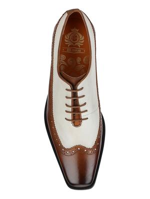 tan Leather lace-up brouges - 15613344 - Standard Image - 4