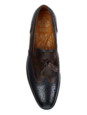 brown Leather tassel slip ons - 15613351 - Standard Image - 4