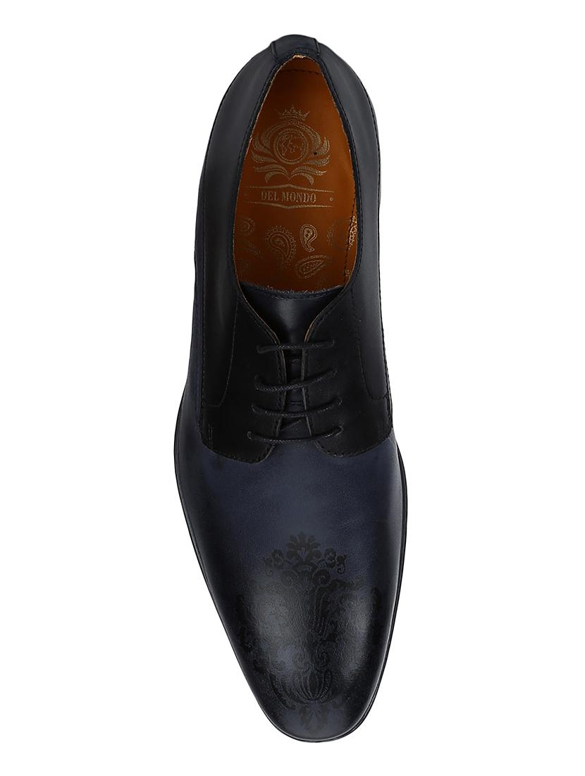 navy leather lace-up derbys - 15613360 - Zoom Image - 4