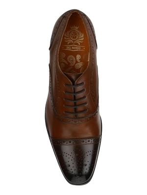 tan Leather lace-up oxfords - 15613374 - Standard Image - 4