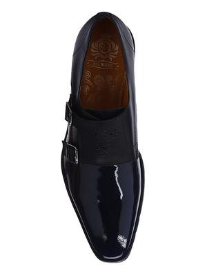 navy Patent Leather slip on monk straps - 15613376 - Standard Image - 4
