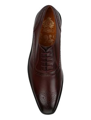 brown Leather lace-up oxfords - 15613380 - Standard Image - 4