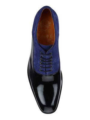 navy Suede lace-up oxfords - 15613381 - Standard Image - 4