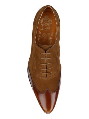 tan Suede lace-up brouges - 15613386 - Standard Image - 4