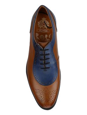 tan Leather lace-up oxfords - 15613395 - Standard Image - 4
