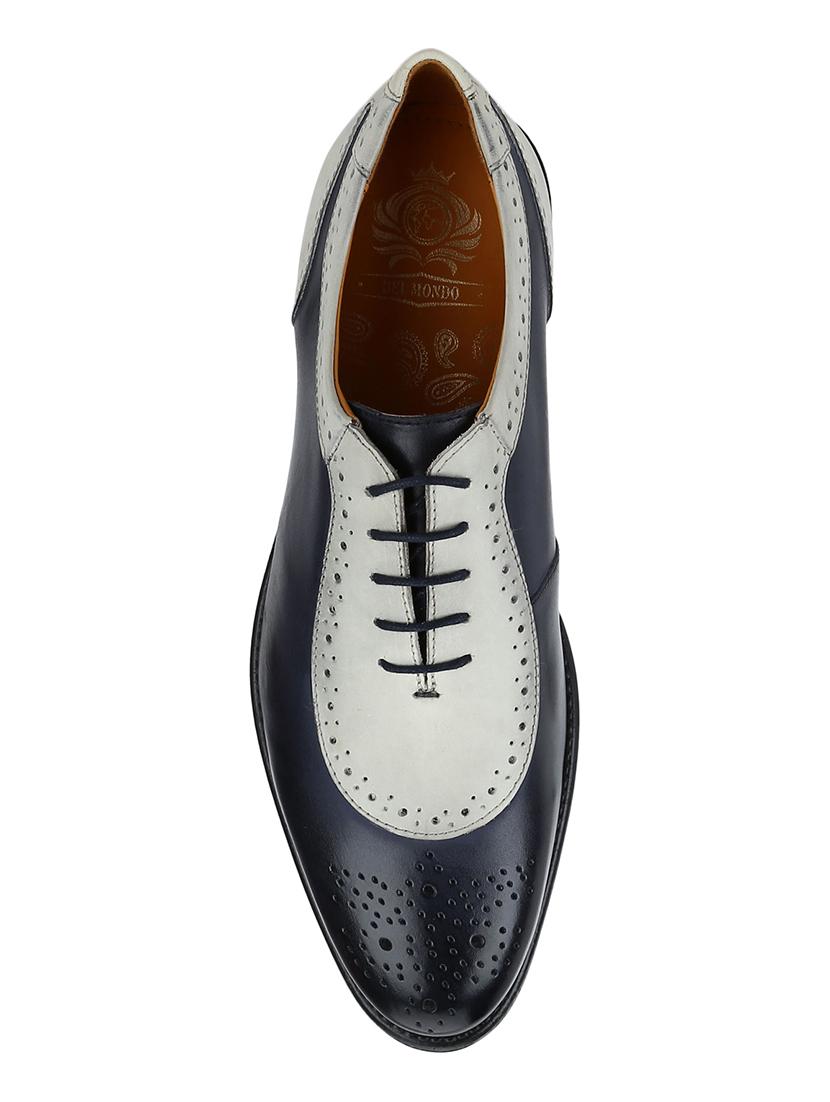 navy Leather lace-up oxfords - 15613396 - Zoom Image - 4