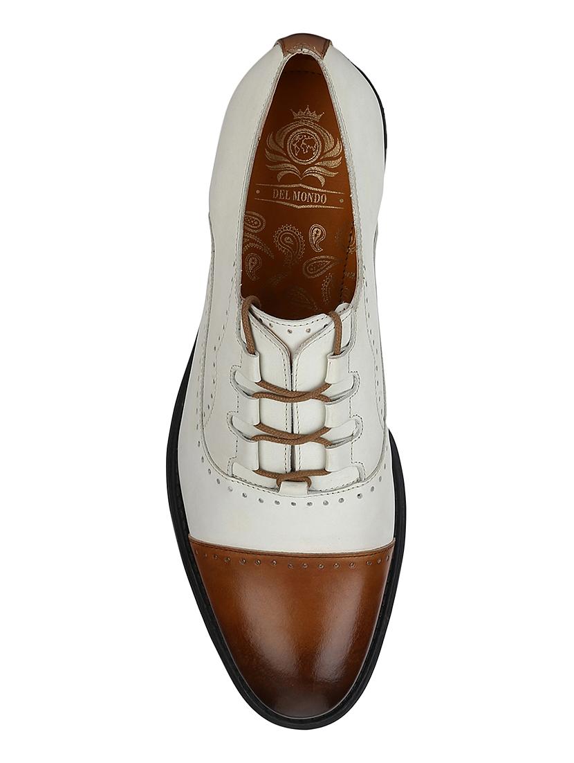 white Leather lace-up oxfords - 15613403 - Zoom Image - 4