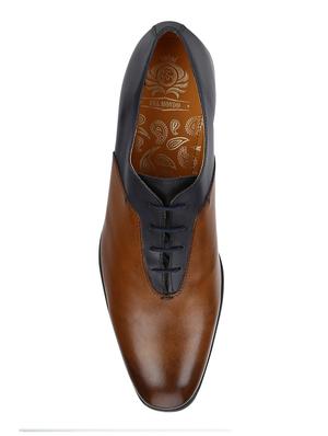 tan Leather lace-up oxfords - 15613404 - Standard Image - 4