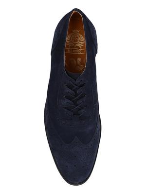 navy Suede lace-up brouges - 15613407 - Standard Image - 4