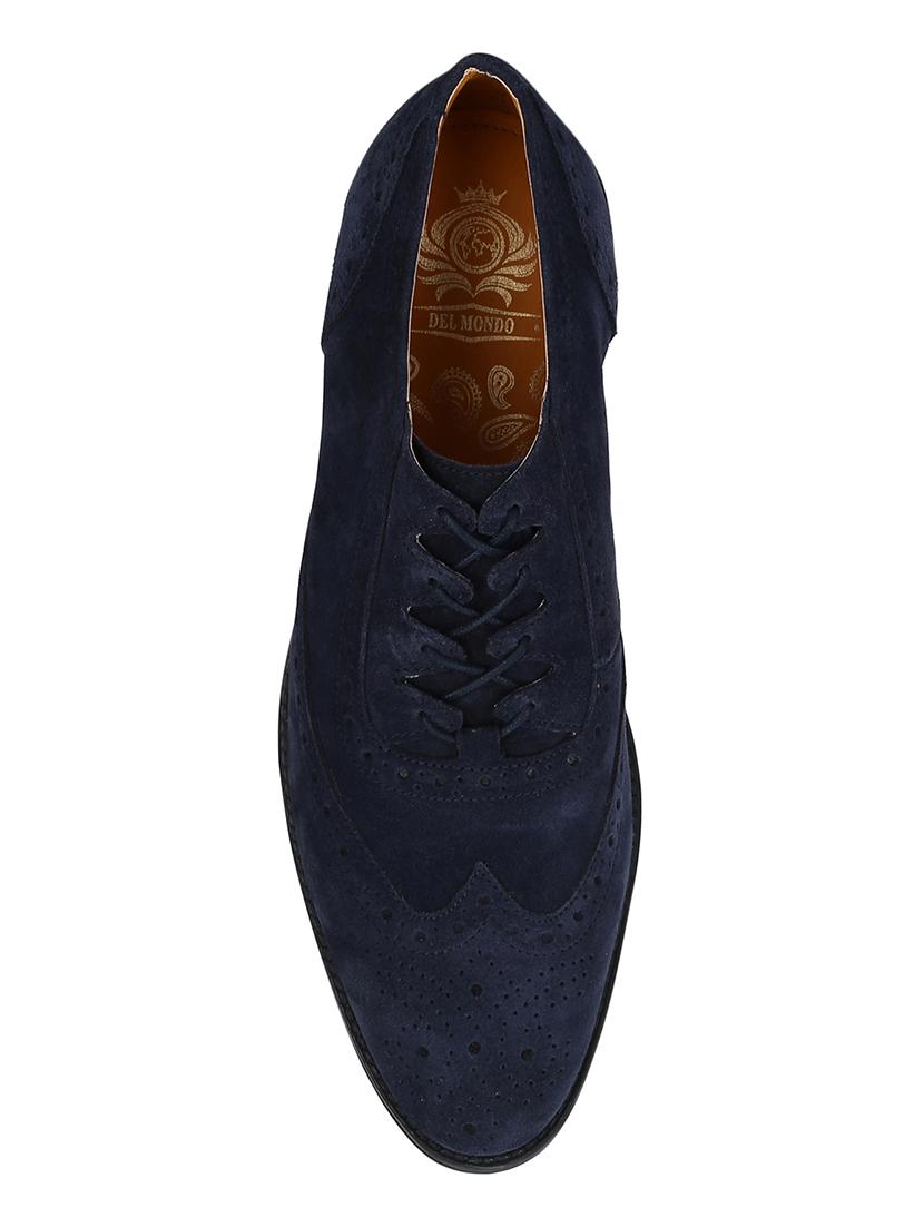 navy Suede lace-up brouges - 15613407 - Zoom Image - 4