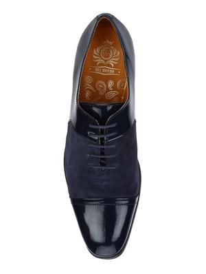 navy Suede lace-up oxfords - 15613414 - Standard Image - 4