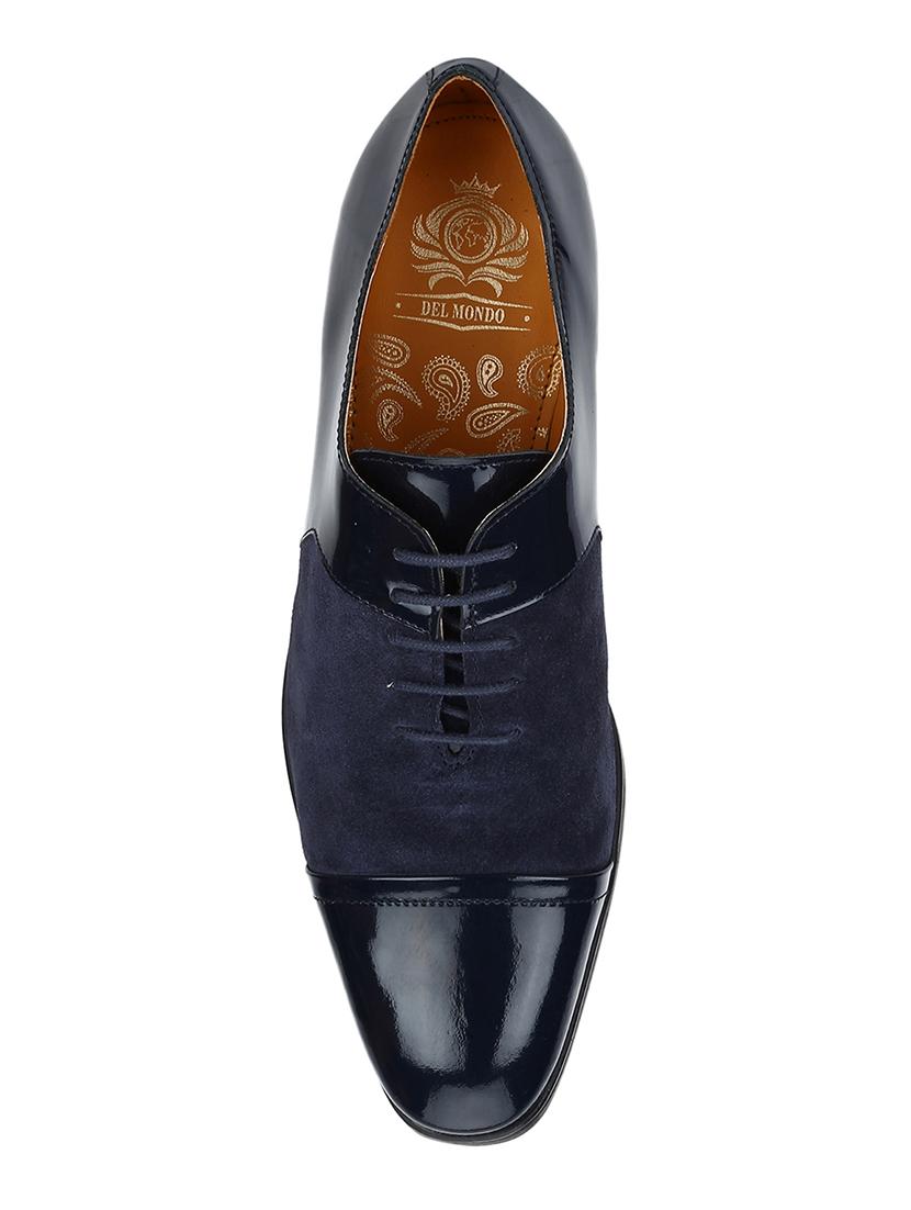 navy Suede lace-up oxfords - 15613414 - Zoom Image - 4