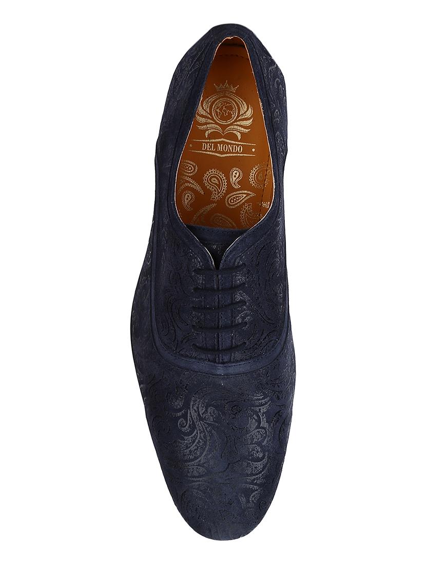 navy Leather lace-up oxfords - 15613415 - Zoom Image - 4