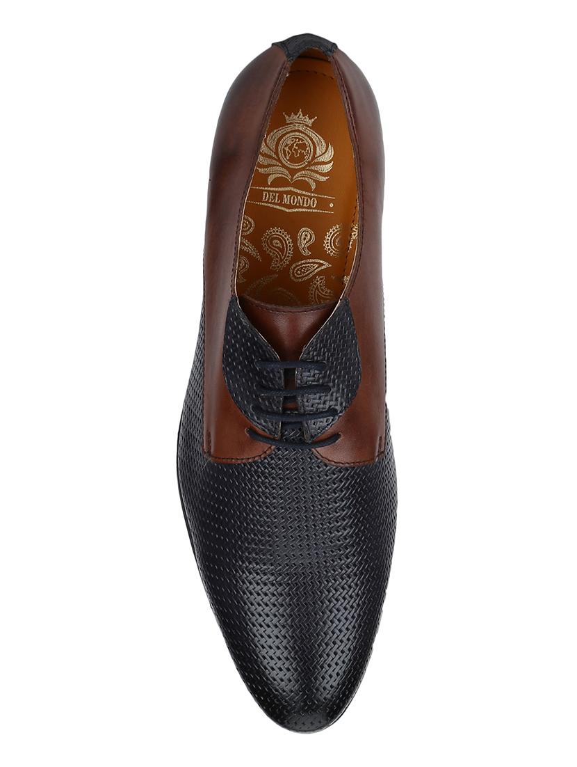 navy Leather lace-up derbys - 15613417 - Zoom Image - 4