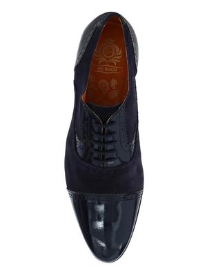 navy Suede lace-up oxfords - 15613420 - Standard Image - 4