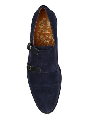 navy Suede slip on monk straps - 15613424 - Standard Image - 4