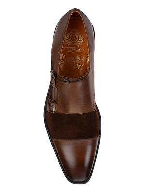 brown Leather slip on monk straps - 15613426 - Standard Image - 4
