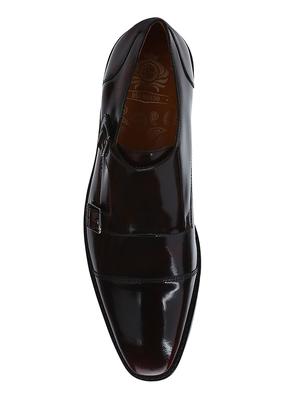 brown Patent Leather slip on monk straps - 15613433 - Standard Image - 4