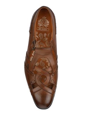 tan Leather slip on sandals - 15613435 - Standard Image - 4