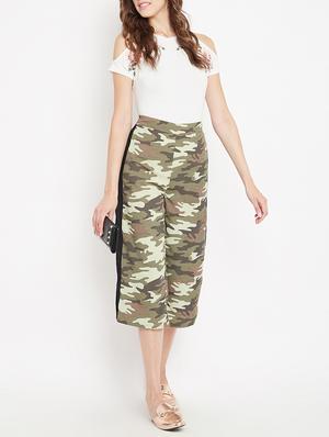 binding detail camouflage culotte - 15613509 - Standard Image - 4