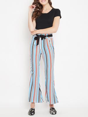 flared hem striped trouser - 15613513 - Standard Image - 4