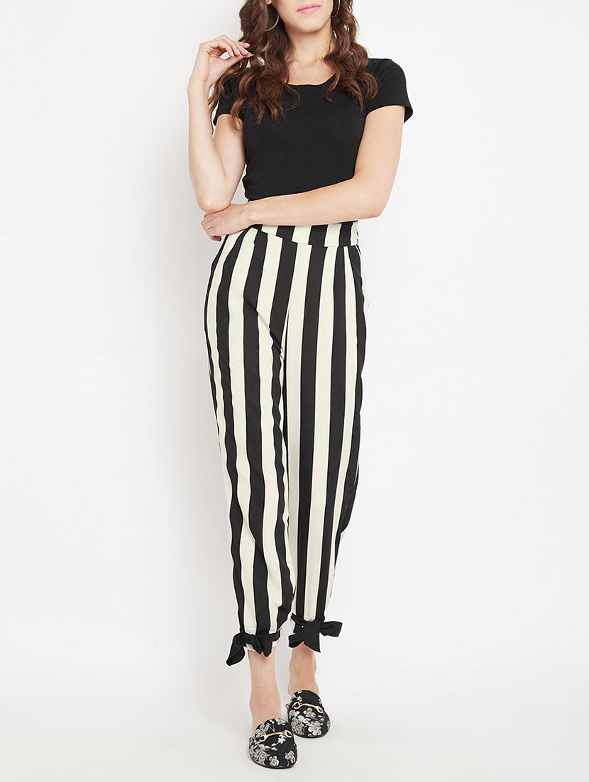 hem bow tie detail striped trouser - 15613518 - Zoom Image - 4