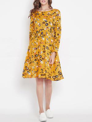 gathered detail fit and flare dress - 15613543 - Standard Image - 4