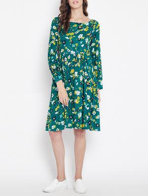 gathered detail fit and flare dress - 15613545 - Standard Image - 4