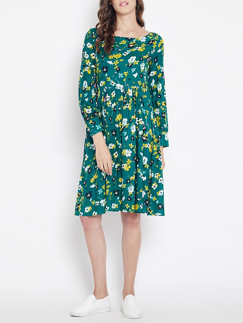 gathered detail fit and flare dress - 15613545 - Zoom Image - 4