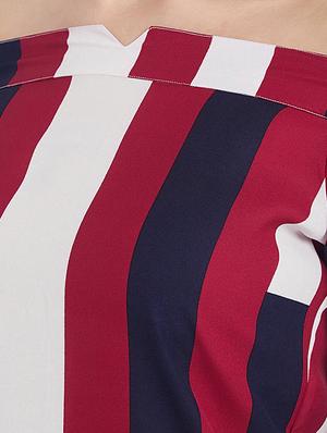 sleeve cutout detail striped top - 15613556 - Standard Image - 4