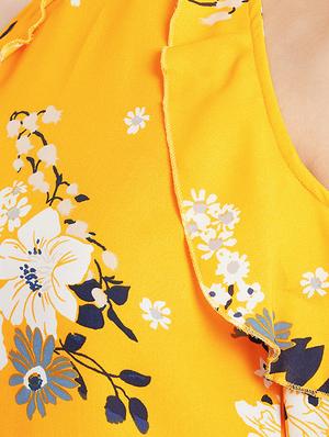 ruffled detail cold shoulder top - 15613560 - Standard Image - 4