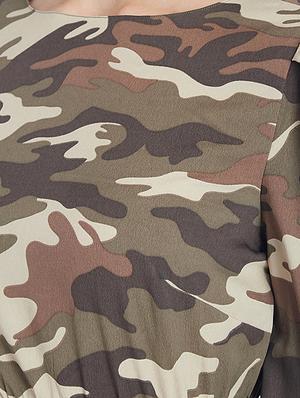 camouflage print cut out detail top - 15613566 - Standard Image - 4