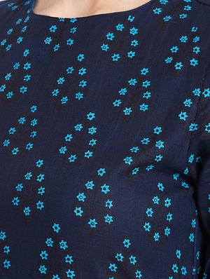 Straight printed kurta with tassels - 15613593 - Standard Image - 4