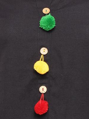 Straight pom pom solid kurta - 15614203 - Standard Image - 4