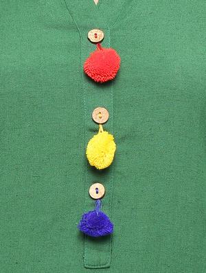 Straight pom pom solid kurta - 15614205 - Standard Image - 4
