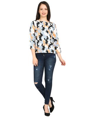 boat neck camouflage print top - 15614652 - Standard Image - 4