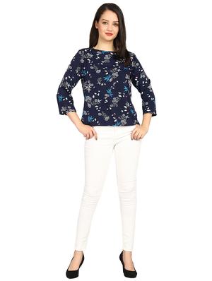 boat neck ditsy floral top - 15614654 - Standard Image - 4