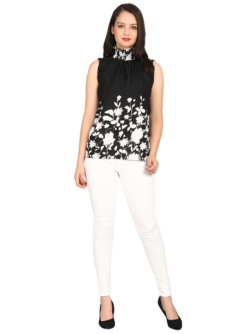 smocking detail turtle neck top - 15614656 - Zoom Image - 4