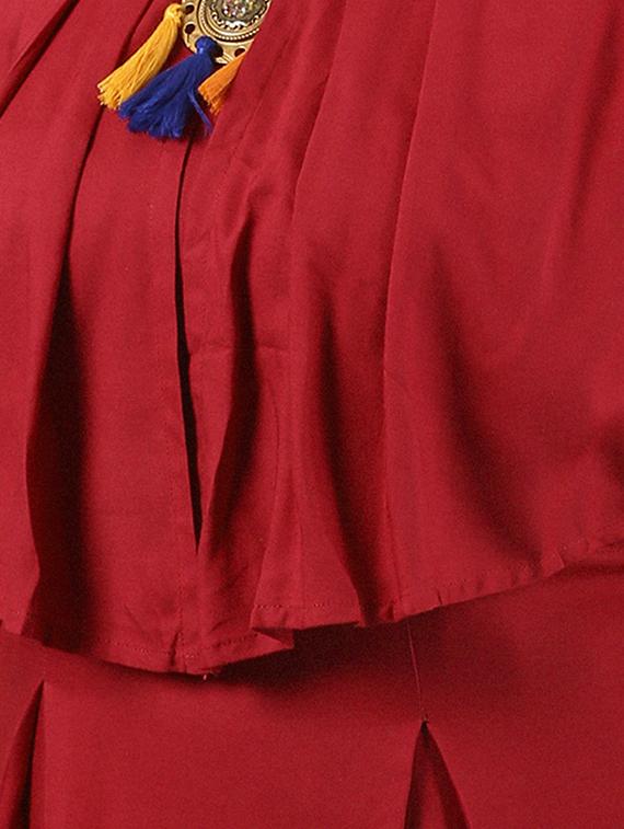 Rust a-line dress with tassels - 15614659 - Zoom Image - 4