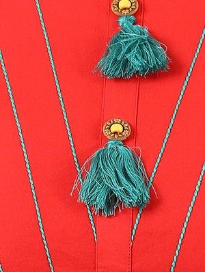 Flared dress with tassels - 15614665 - Standard Image - 4