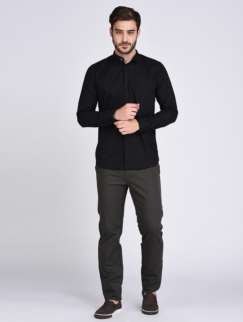 black cotton casual shirt - 15614738 - Zoom Image - 4