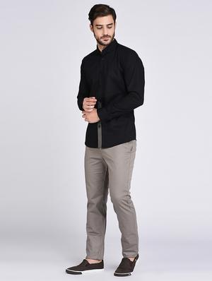 black cotton casual shirt - 15614742 - Standard Image - 4