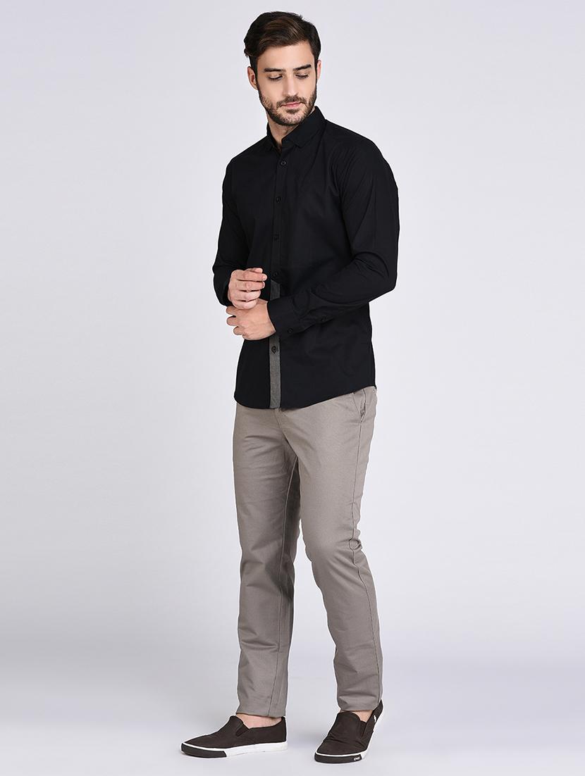 black cotton casual shirt - 15614742 - Zoom Image - 4