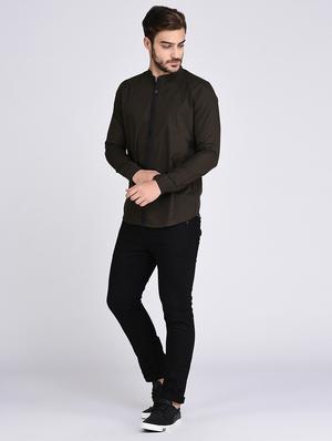green cotton casual shirt - 15614744 - Standard Image - 4